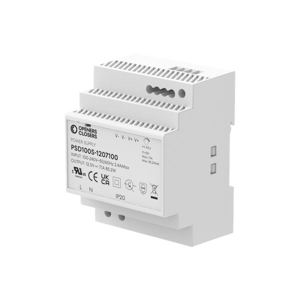 Series PS Step-Shaped DIN Rail Power Supply 85.2W with 12V DC 7.1A