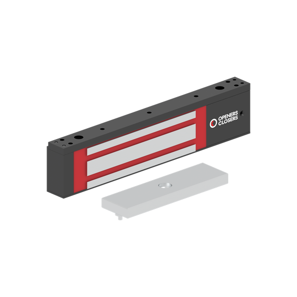 MEX280SV3K Electromagnetic Lock surface mounted 2,800N 12-48V DC with door status LED and timer Black