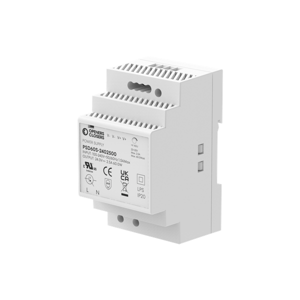 Series PS Step-Shaped DIN Rail Power Supply 60W with 24V DC 2.5A