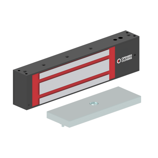MEX500SV4K Electromagnetic Lock surface mounted 5,000N 12-48V DC with door status and timer Black