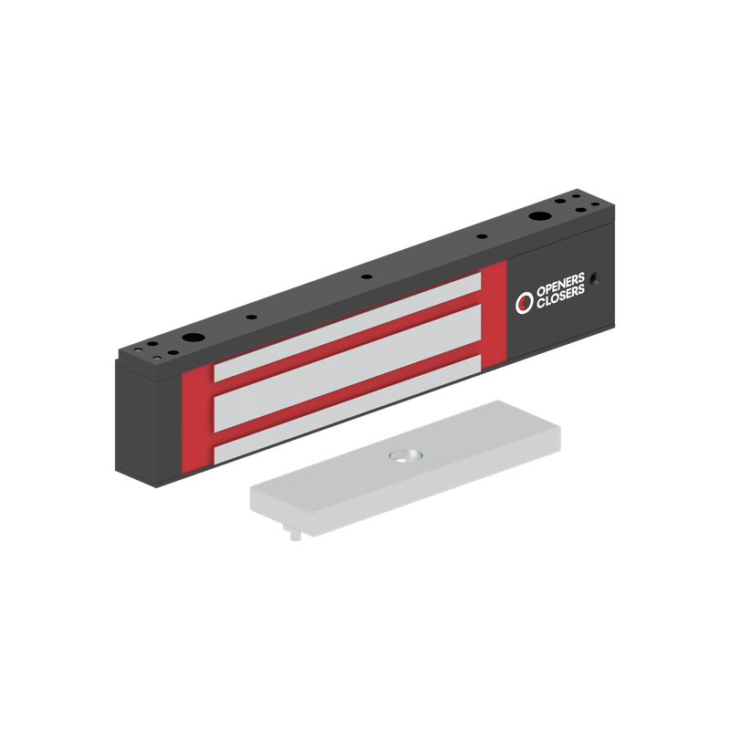 MEX280SV3KSeries M Electromagnetic Lock surface mounted 2,800N 12-48V DC with door status LED and timer Black