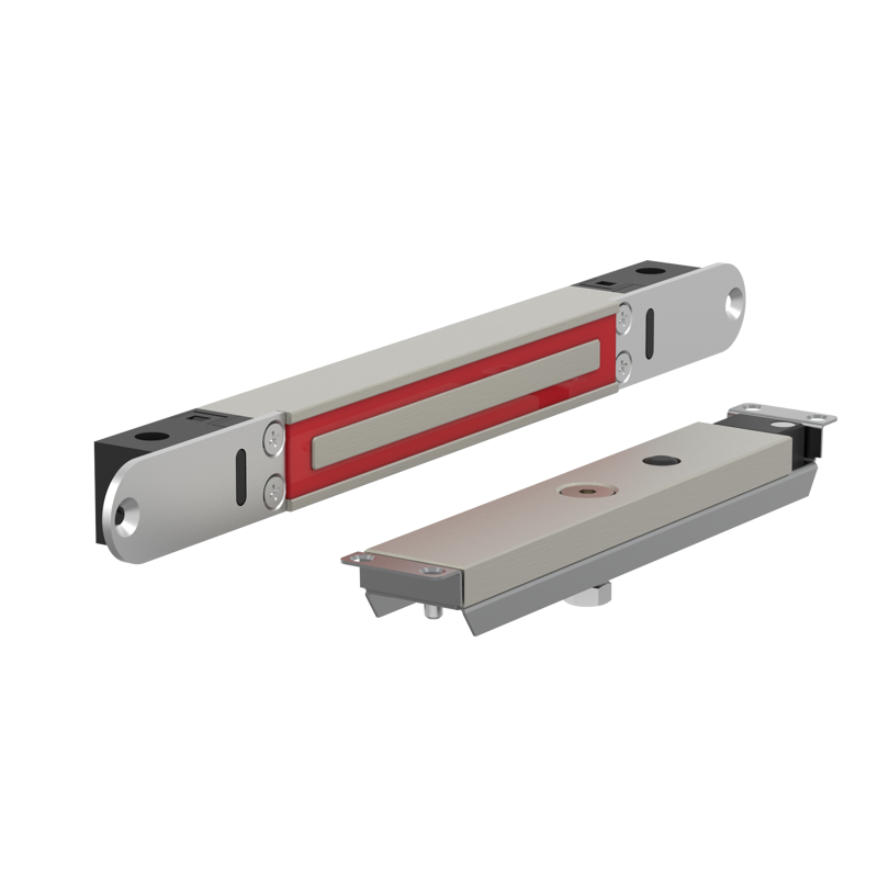 ME300EV50E4S Electromagnetic Lock recess mounted 2,800N 10-30V DC with lock status + LED + door status and counterplate MEE4S for sliding doors