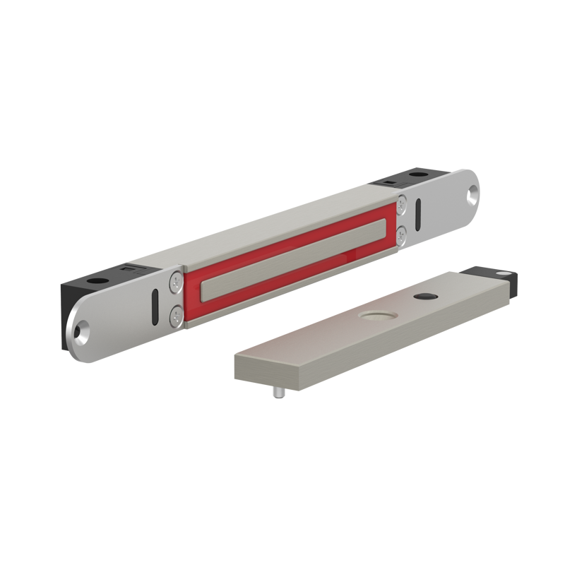 ME300EV5004S Electromagnetic Lock recess mounted 2,800N 10-30V DC with lock status + LED + door status and counterplate ME04S for sliding doors