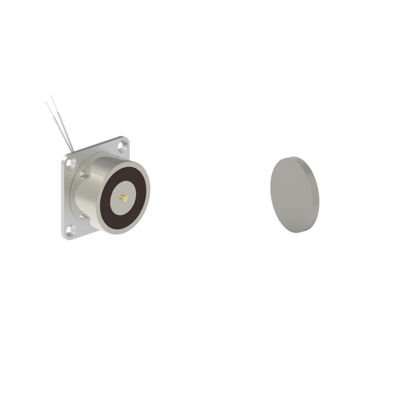 DHIMFXC1 Electromagnetic Lock surface mounted 600N 24V DC Inox with C1 counterplate