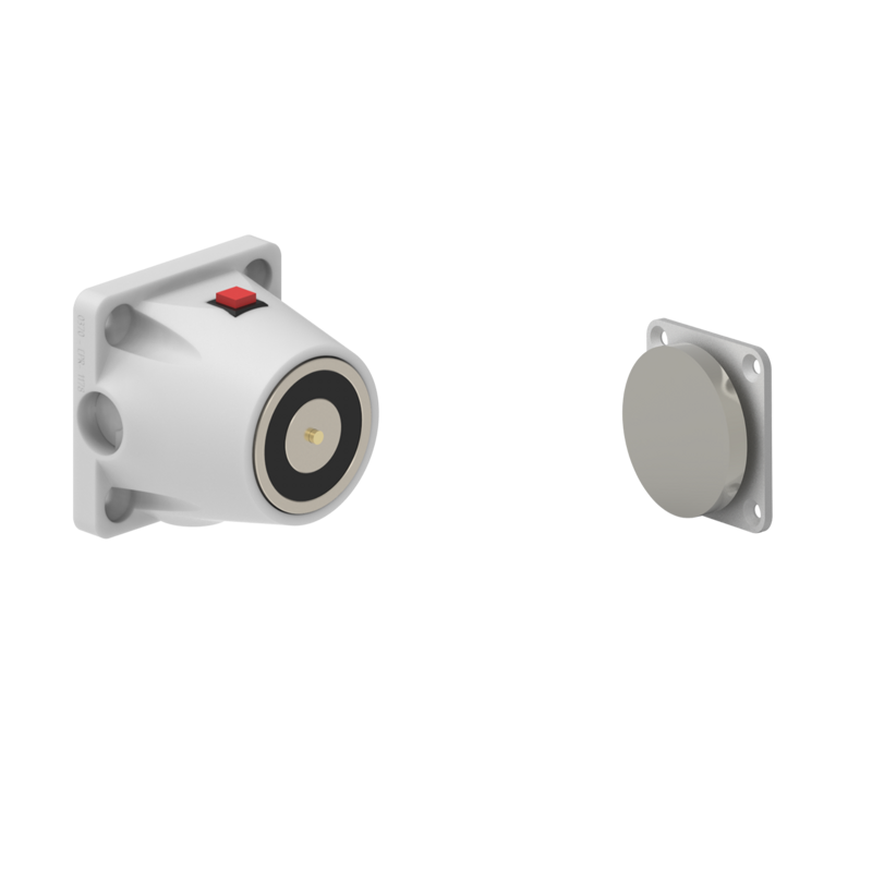 DHULFWC2 Electromagnetic Lock recess and/or surface mounted 600N 24V DC White with C2 counterplate