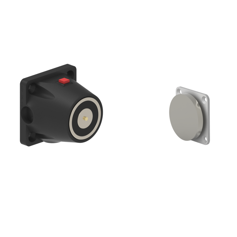 DHULWKC2 Electromagnetic Lock recess and/or surface mounted 600N 12V/24V DC Black with C2 counterplate