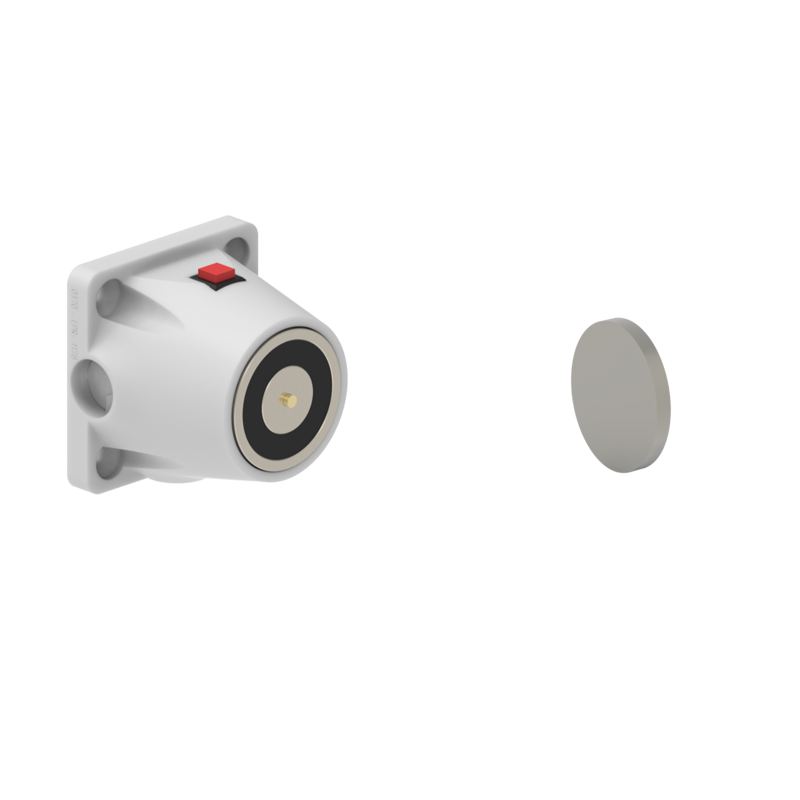 DHULWWC1 Electromagnetic Lock recess and/or surface mounted 600N 12V/24V DC White with C1 counterplate
