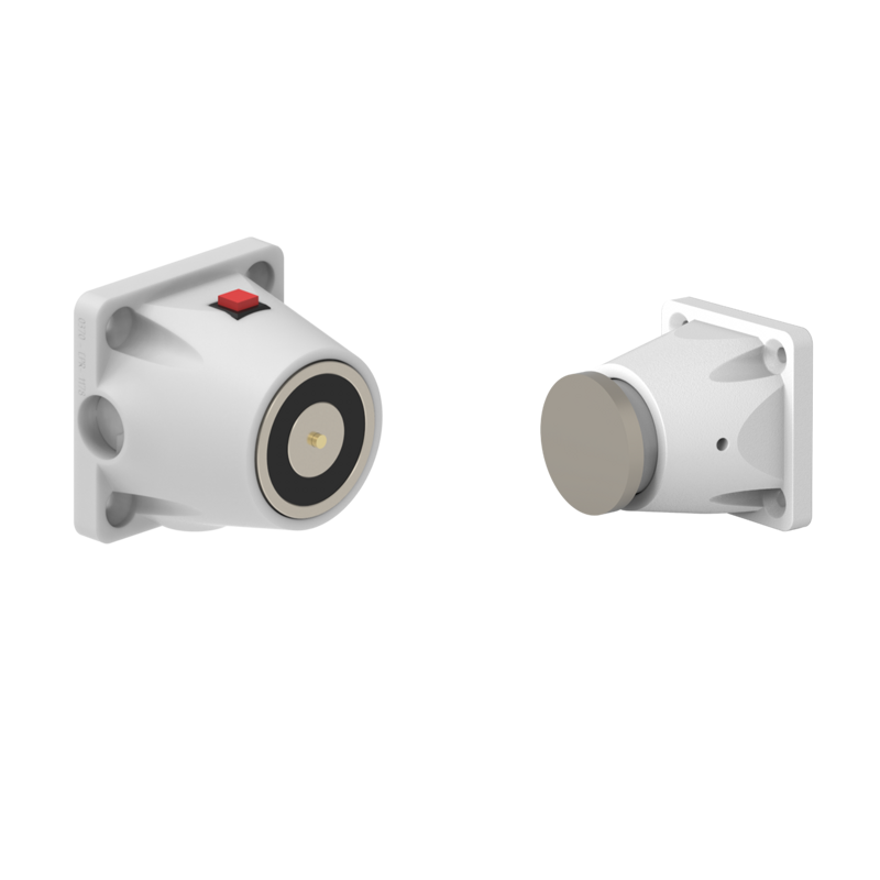 DHULWWC8 Electromagnetic Lock recess and/or surface mounted 600N 12V/24V DC White with C8 counterplate