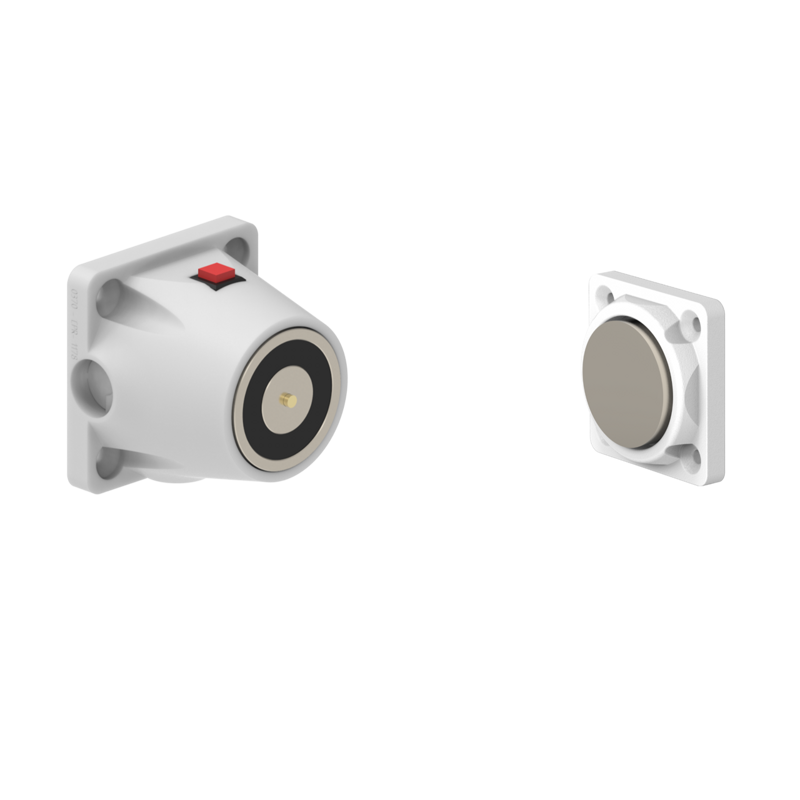 DHULWWC6 Electromagnetic Lock recess and/or surface mounted 600N 12V/24V DC White with C6 counterplate