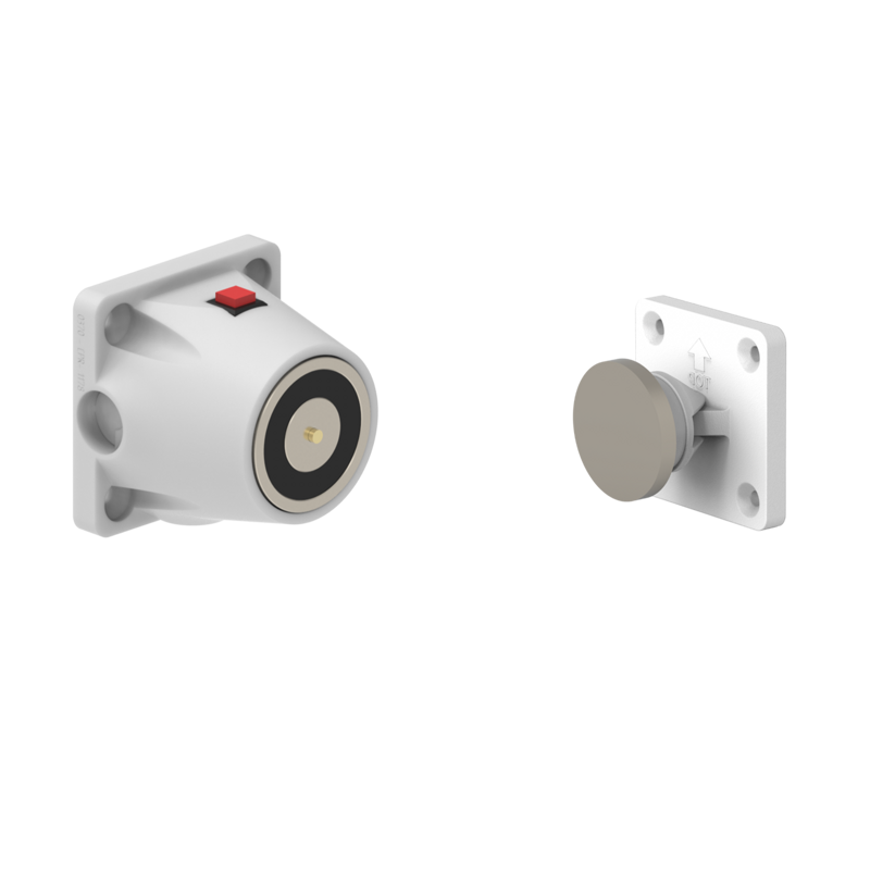 DHULWWC7 Electromagnetic Lock recess and/or surface mounted 600N 12V/24V DC White with C7 counterplate