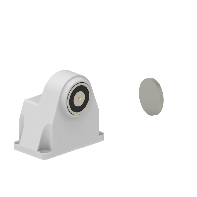 DHFMWWC1 Electromagnetic Lock floor mounted 600N 12V/24V DC White with C1 counterplate