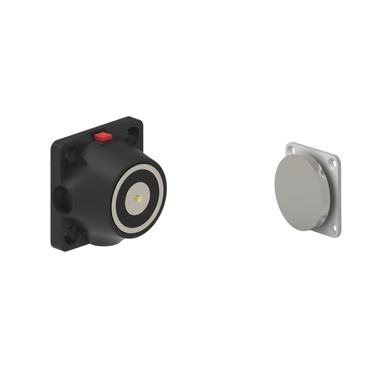 DHUMFKC2 Electromagnetic Lock recess and/or surface mounted 600N 24V DC Black with C2 counterplate