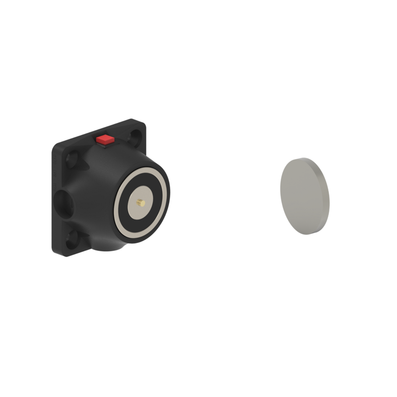DHUMFKC1 Electromagnetic Lock recess and/or surface mounted 600N 24V DC Black with C1 counterplate
