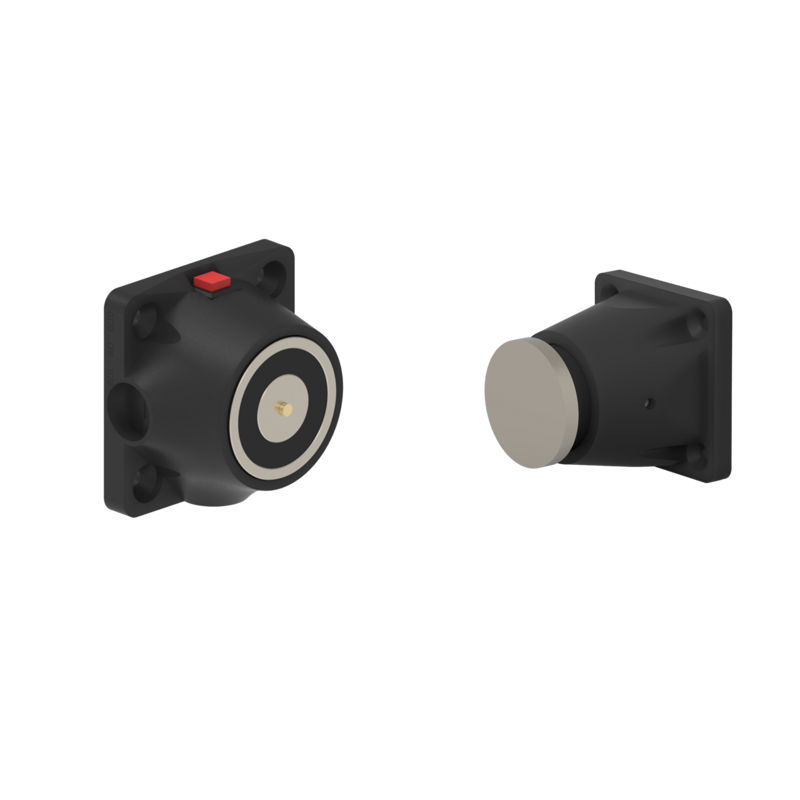 DHUMFKC5 Electromagnetic Lock recess and/or surface mounted 600N 24V DC Black with C5 counterplate