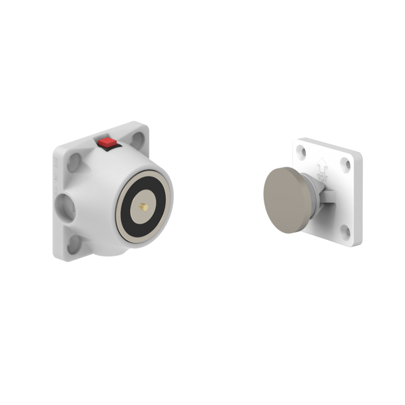 DHUMFWC7 Electromagnetic Lock recess and/or surface mounted 600N 24V DC White with C7 counterplate