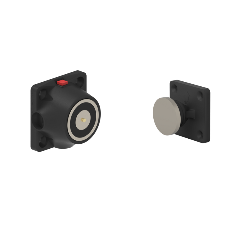 DHUMWKC4 Electromagnetic Lock recess and/or surface mounted 600N 12V/24V DC Black with C4 counterplate
