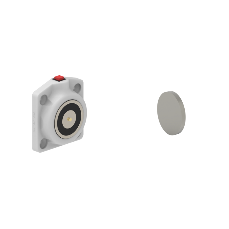 DHUSFWC1 Electromagnetic Lock recess and/or surface mounted 600N 24V DC White with C1 counterplate