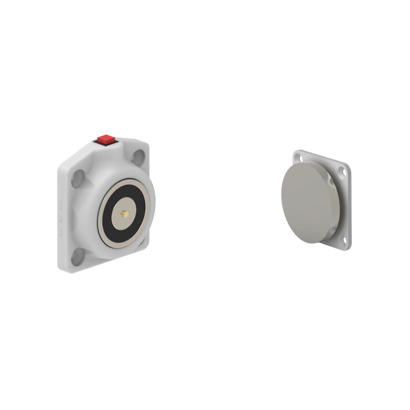 DHUSFWC2 Electromagnetic Lock recess and/or surface mounted 600N 24V DC White with C2 counterplate
