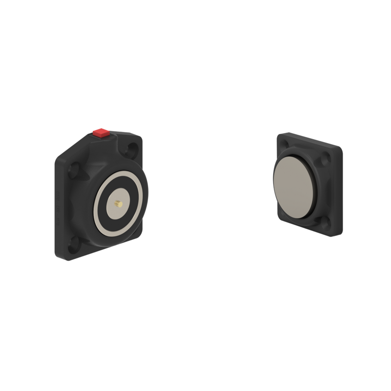 DHUSWKC3 Electromagnetic Lock recess and/or surface mounted 600N 12V/24V DC Black with C3 counterplate