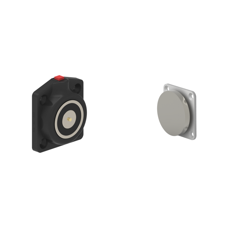 DHUSWKC2 Electromagnetic Lock recess and/or surface mounted 600N 12V/24V DC Black with C2 counterplate