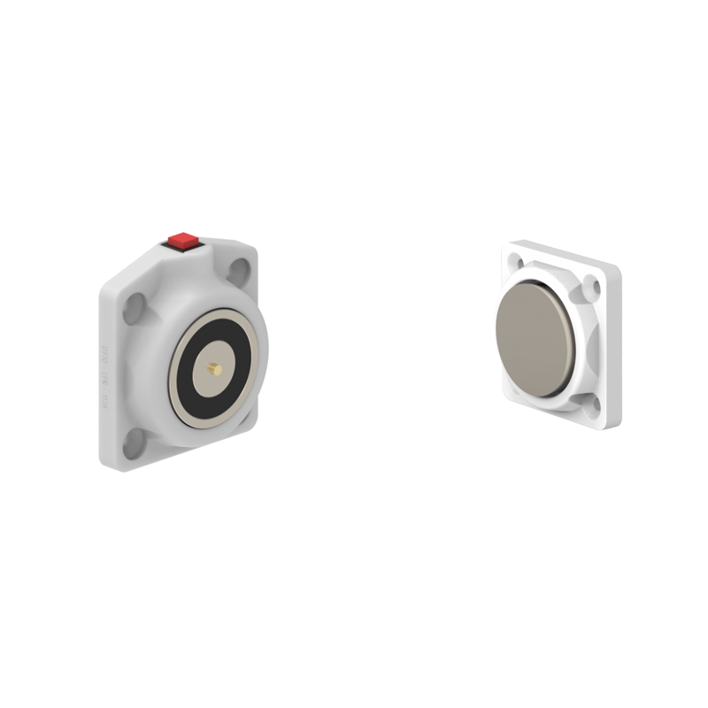 DHUSWWC6 Electromagnetic Lock recess and/or surface mounted 600N 12V/24V DC White with C6 counterplate