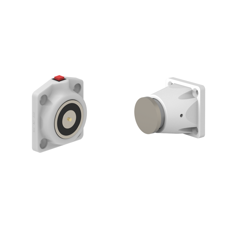 DHUSWWC8 Electromagnetic Lock recess and/or surface mounted 600N 12V/24V DC White with C8 counterplate