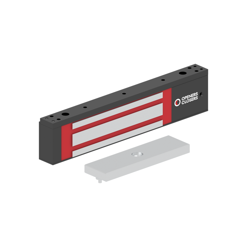 MEX280SV4K Electromagnetic Lock surface mounted 2,800N 12-48V DC with door status and timer Black